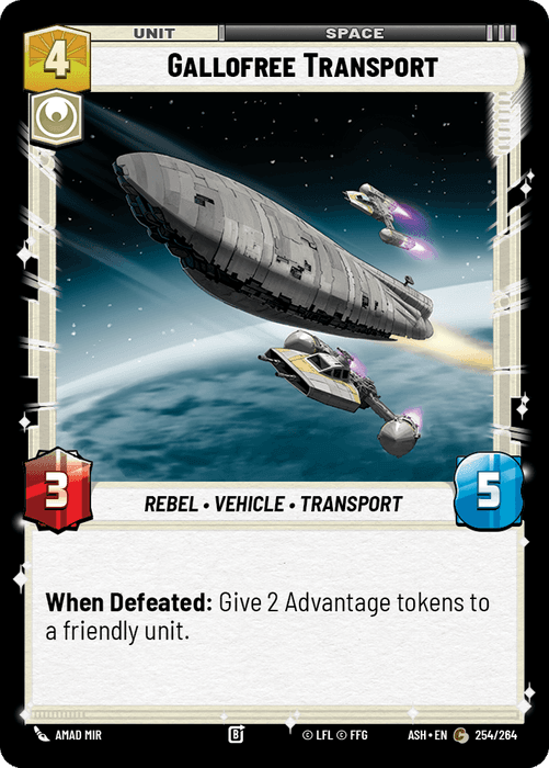 Gallofree Transport (ASH) Common Star Wars Unlimited Fantasy Flight Games Standard Non-Foil