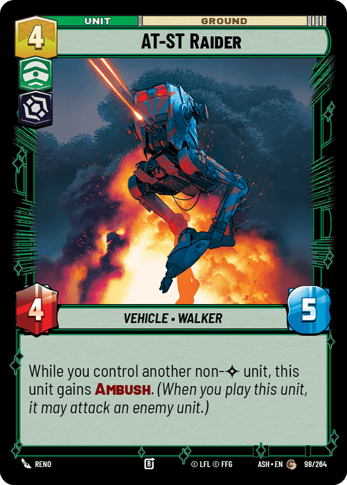AT-ST Raider (ASH) Common Star Wars Unlimited Fantasy Flight Games Standard Non-Foil