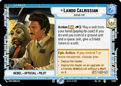 Lando Calrissian - Buying Time (JTL) Rare Fantasy Flight Games Standard Non-Foil