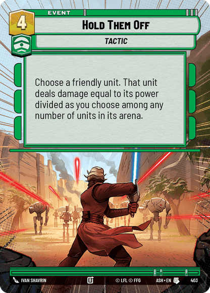 Hold Them Off (ASH) Uncommon Star Wars Unlimited Fantasy Flight Games Hyperspace Non-Foil