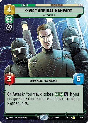 Vice Admiral Rampart - On Schedule (SEC) Rare Fantasy Flight Games Hyperspace Non-Foil