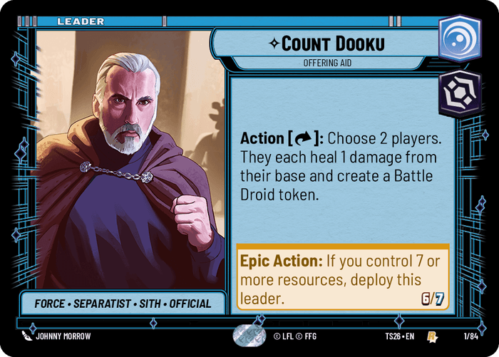 Count Dooku - Offering Aid (TS26) Rare Fantasy Flight Games Standard Non-Foil