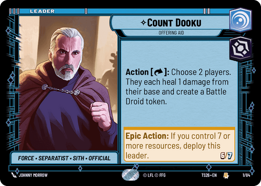 Count Dooku - Offering Aid (TS26) Rare Fantasy Flight Games Standard Non-Foil