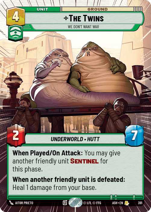The Twins - We Don't Want War (ASH) Rare Star Wars Unlimited Fantasy Flight Games Hyperspace Non-Foil
