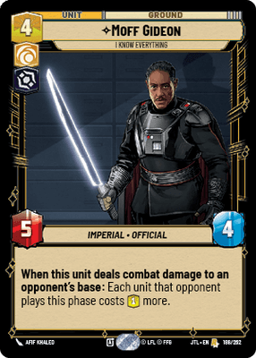 Moff Gideon - I Know Everything (JTL) Rare Fantasy Flight Games Standard Non-Foil