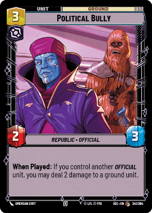 Political Bully (SEC) Common Fantasy Flight Games
