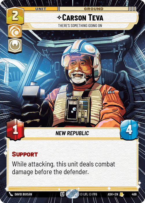 Carson Teva - There's Something Going On (ASH) Rare Star Wars Unlimited Fantasy Flight Games Hyperspace Non-Foil