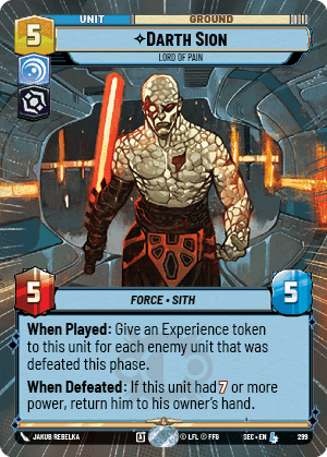 Darth Sion - Lord of Pain (SEC) Legendary Fantasy Flight Games Hyperspace Non-Foil