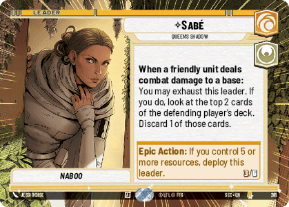 Sabé - Queen's Shadow (SEC) Rare Fantasy Flight Games Hyperspace Non-Foil