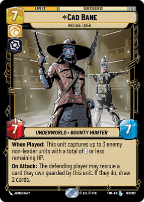 Cad Bane - Hostage Taker (TWI) Legendary Star Wars Unlimited Fantasy Flight Games Standard Non-Foil 