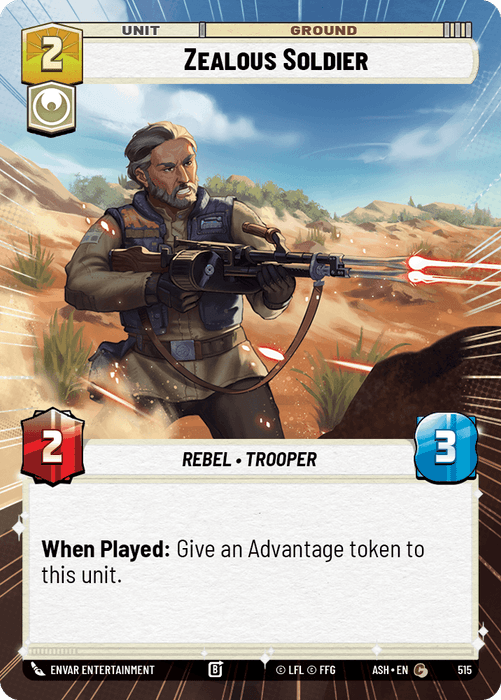 Zealous Soldier (ASH) Common Star Wars Unlimited Fantasy Flight Games Hyperspace Non-Foil