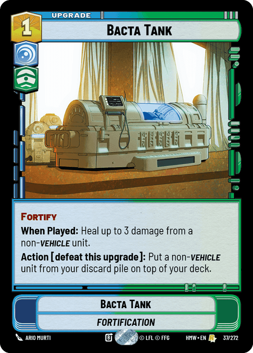 Bacta Tank (HMW) Rare Star Wars Unlimited Fantasy Flight Games