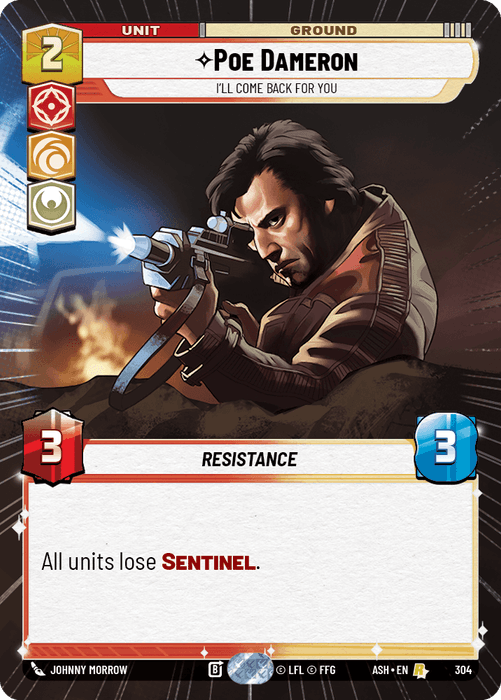 Poe Dameron - I'll Come Back For You (ASH) Rare Star Wars Unlimited Fantasy Flight Games Hyperspace Non-Foil