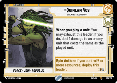 Quinlan Vos - Sticking the Landing (TWI) Common Star Wars Unlimited Fantasy Flight Games Standard Non-Foil 