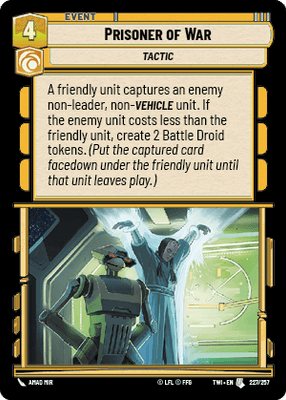 Prisoner of War (TWI) Uncommon Star Wars Unlimited Fantasy Flight Games Standard Non-Foil 