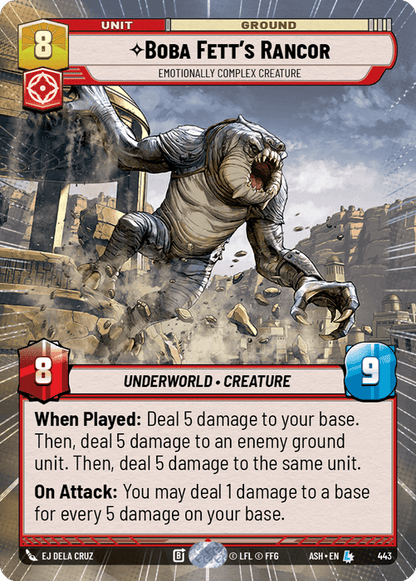 Boba Fett's Rancor - Emotionally Complex Creature (ASH) Legendary Star Wars Unlimited Fantasy Flight Games Hyperspace Non-Foil
