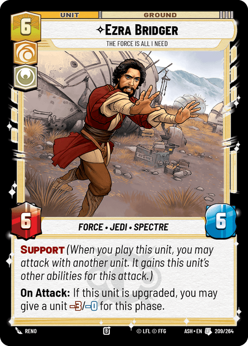 Ezra Bridger - The Force is All I Need (ASH) Uncommon Star Wars Unlimited Fantasy Flight Games Standard Non-Foil