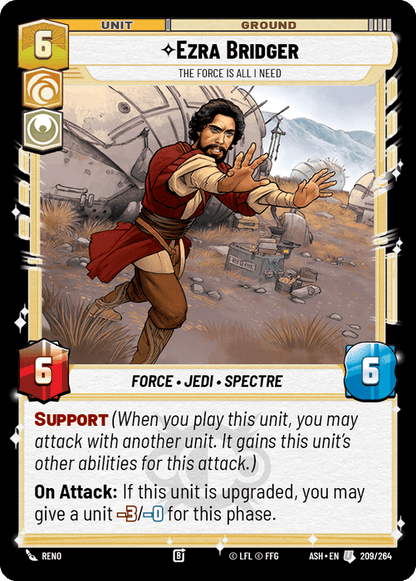 Ezra Bridger - The Force is All I Need (ASH) Uncommon Star Wars Unlimited Fantasy Flight Games Standard Non-Foil
