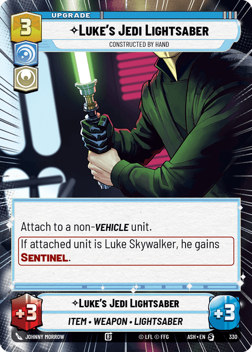 Luke's Jedi Lightsaber - Constructed by Hand (ASH) Starter Star Wars Unlimited Fantasy Flight Games Hyperspace Non-Foil