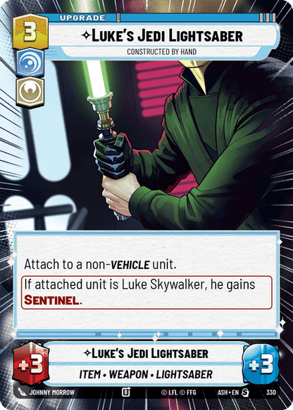 Luke's Jedi Lightsaber - Constructed by Hand (ASH) Starter Star Wars Unlimited Fantasy Flight Games Hyperspace Non-Foil