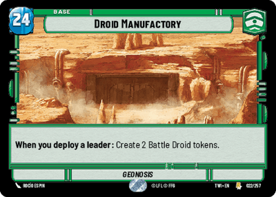 Droid Manufactory (TWI) Rare Star Wars Unlimited Fantasy Flight Games Standard Non-Foil 