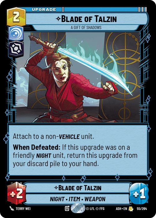 Blade of Talzin - A Gift of Shadows (ASH) Rare Star Wars Unlimited Fantasy Flight Games Standard Non-Foil