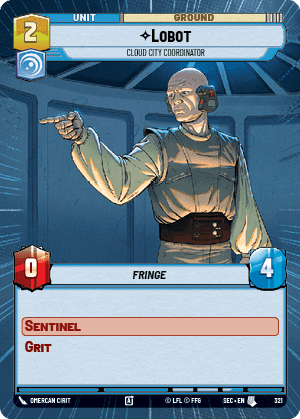 Lobot - Cloud City Coordinator (SEC) Uncommon Fantasy Flight Games Hyperspace Non-Foil