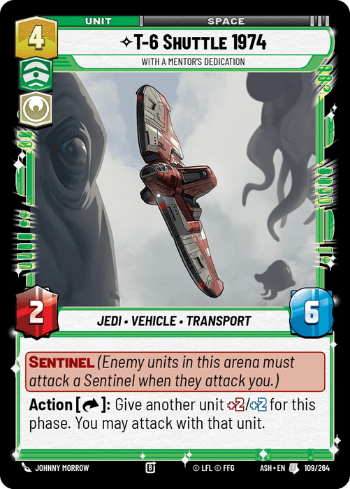 T-6 Shuttle 1974 - With a Mentor's Dedication (ASH) Uncommon Star Wars Unlimited Fantasy Flight Games Standard Non-Foil