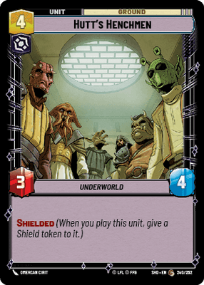 Hutt's Henchmen (SHD) Common Star Wars Unlimited Fantasy Flight Games Standard Non-Foil 