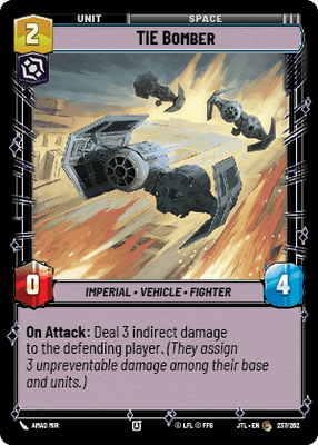 TIE Bomber (JTL) Common Fantasy Flight Games Standard Non-Foil