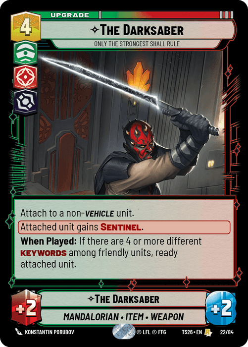 The Darksaber - Only the Strongest Shall Rule (TS26) Rare Fantasy Flight Games Standard Non-Foil