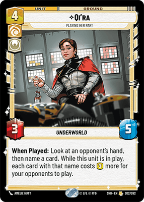 Qi'ra - Playing Her Part (SHD) Rare  Fantasy Flight Games Standard Non-Foil 