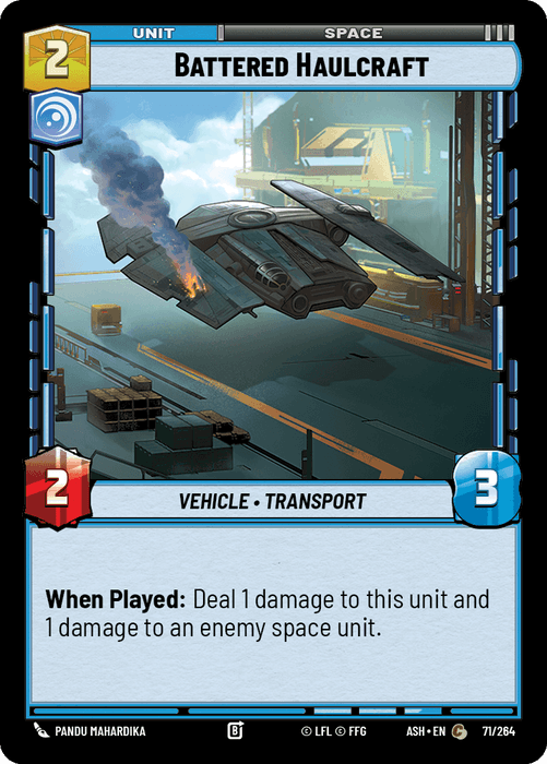 Battered Haulcraft (ASH) Common Star Wars Unlimited Fantasy Flight Games Standard Non-Foil