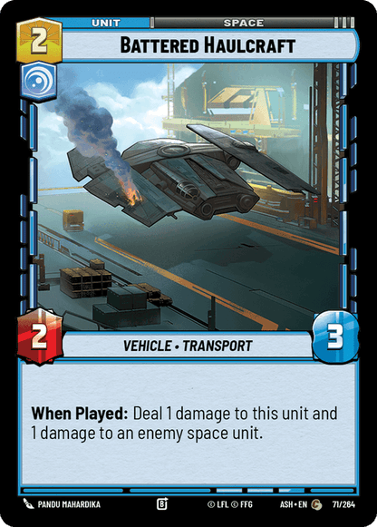 Battered Haulcraft (ASH) Common Star Wars Unlimited Fantasy Flight Games Standard Non-Foil