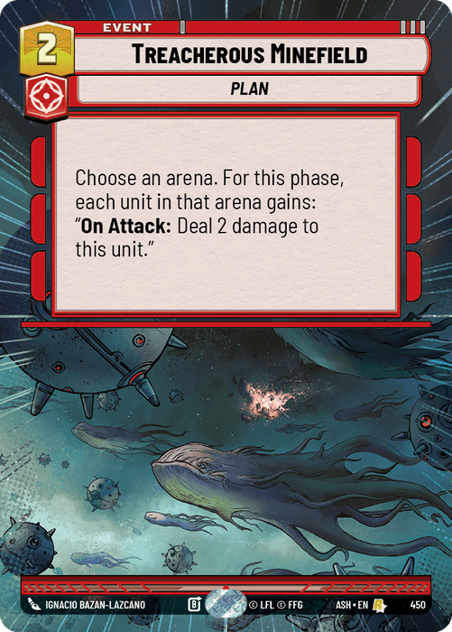 Treacherous Minefield (ASH) Rare Star Wars Unlimited Fantasy Flight Games Hyperspace Non-Foil