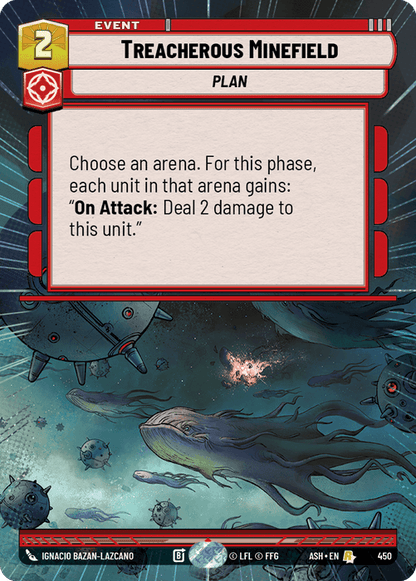 Treacherous Minefield (ASH) Rare Star Wars Unlimited Fantasy Flight Games Hyperspace Non-Foil