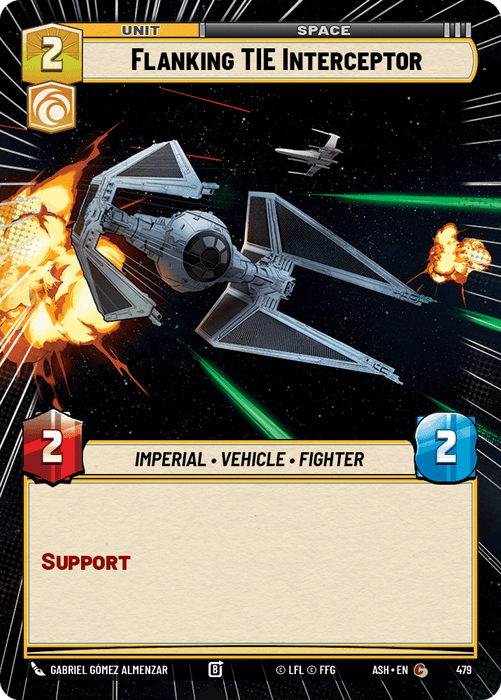 Flanking TIE Interceptor (ASH) Common Star Wars Unlimited Fantasy Flight Games Hyperspace Non-Foil