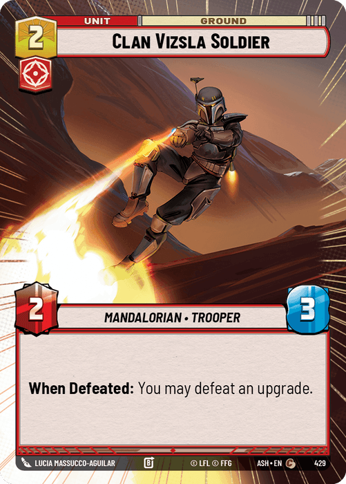 Clan Vizsla Soldier (ASH) Common Star Wars Unlimited Fantasy Flight Games Hyperspace Non-Foil