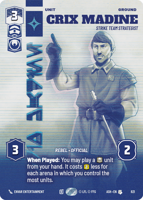 Crix Madine - Strike Team Strategist (ASH) Uncommon Star Wars Unlimited Fantasy Flight Games Prestige Non-Foil