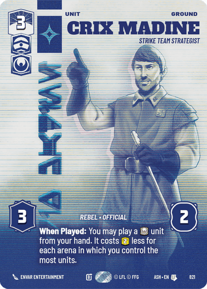 Crix Madine - Strike Team Strategist (ASH) Uncommon Star Wars Unlimited Fantasy Flight Games Prestige Non-Foil