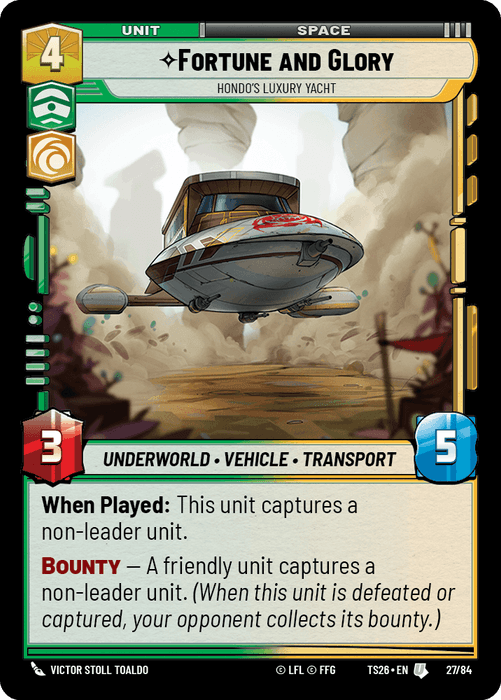 Fortune and Glory - Hondo's Luxury Yacht (TS26) Uncommon Fantasy Flight Games Standard Non-Foil