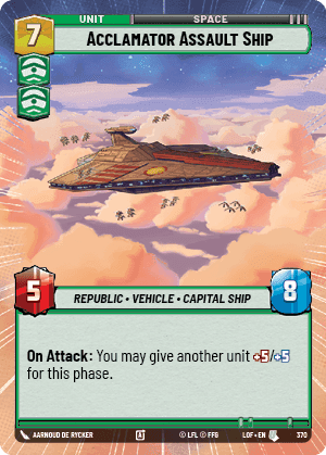 Acclamator Assault Ship (LOF) Uncommon Fantasy Flight Games Hyperspace Non-Foil