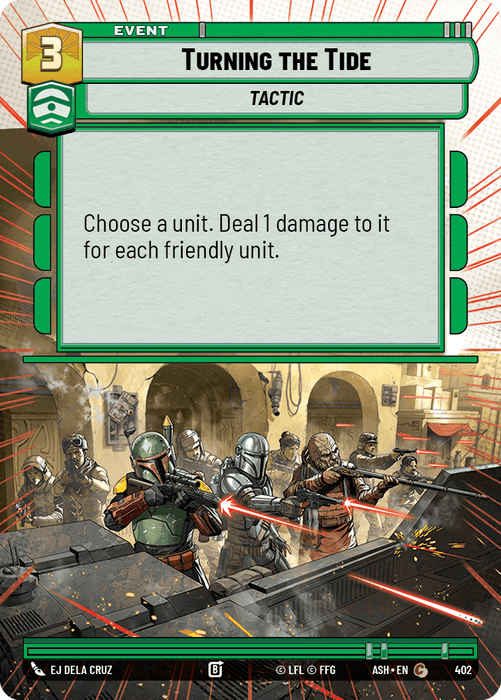 Turning the Tide (ASH) Common Star Wars Unlimited Fantasy Flight Games Hyperspace Non-Foil