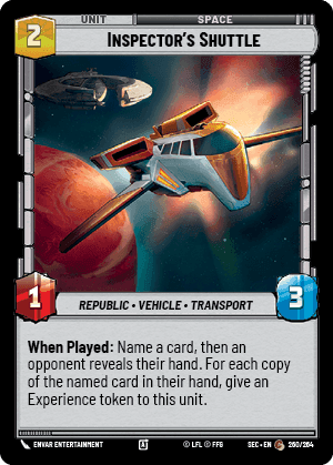 Inspector's Shuttle (SEC) Common Fantasy Flight Games