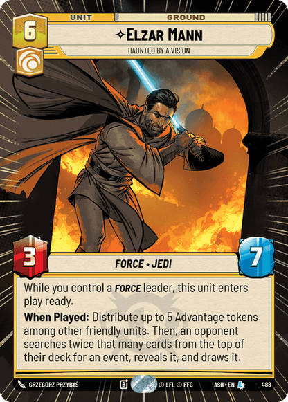 Elzar Mann - Haunted by a Vision (ASH) Legendary Star Wars Unlimited Fantasy Flight Games Hyperspace Non-Foil