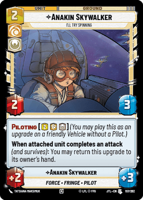 Anakin Skywalker - I'll Try Spinning (JTL) Uncommon Fantasy Flight Games Standard Non-Foil