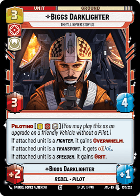 Biggs Darklighter - They'll Never Stop Us (JTL) Uncommon Fantasy Flight Games Standard Non-Foil