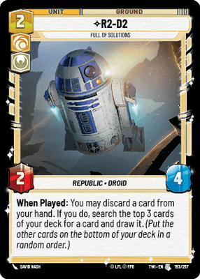 R2-D2 - Full of solutions (TWI) Uncommon Star Wars Unlimited Fantasy Flight Games Standard Non-Foil 