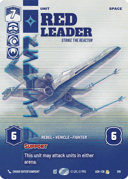 Red Leader - Strike the Reactor (ASH) Rare Star Wars Unlimited Fantasy Flight Games Prestige Non-Foil