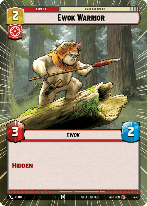 Ewok Warrior (ASH) Common Star Wars Unlimited Fantasy Flight Games Hyperspace Non-Foil